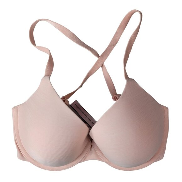 Victoria's Secret Uplift Semi Demi Bra Pink Peach 32DD Underwire Adj Seamless - Picture 1 of 11
